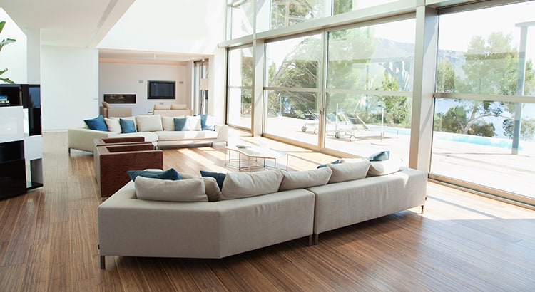 Open living space in modern house