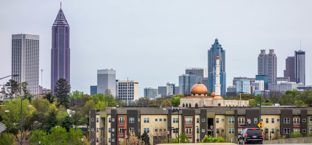 Atlanta skyline and condos